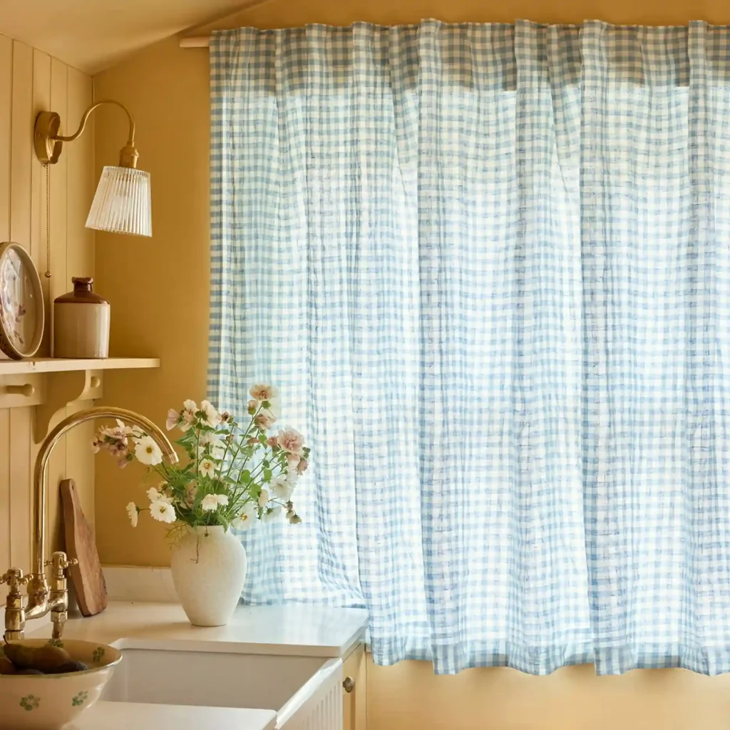 Kitchen-Natural fabric linen curtains Dubai window treatment