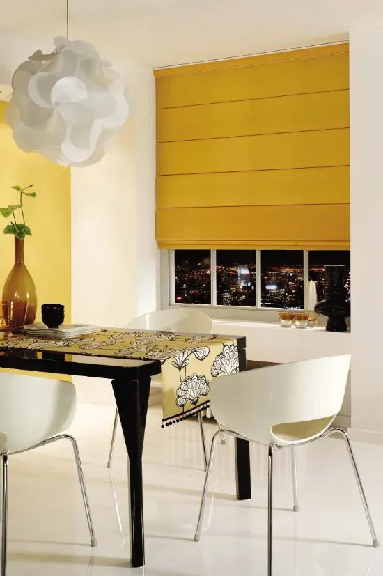 Yellow Roman Blinds