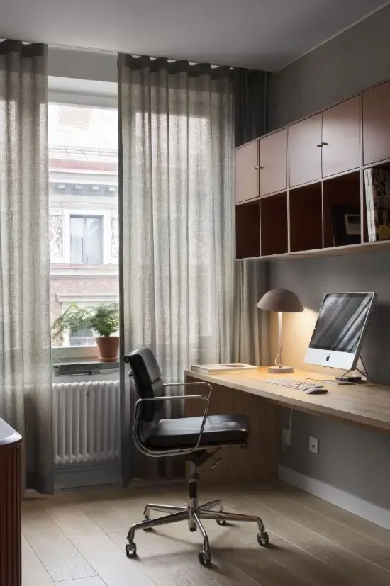 Office curtains installation service in Dubai modern workspace