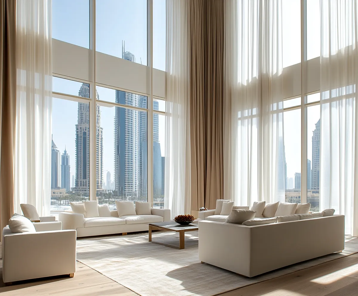 Luxurious High Ceiling Sheer Curtains