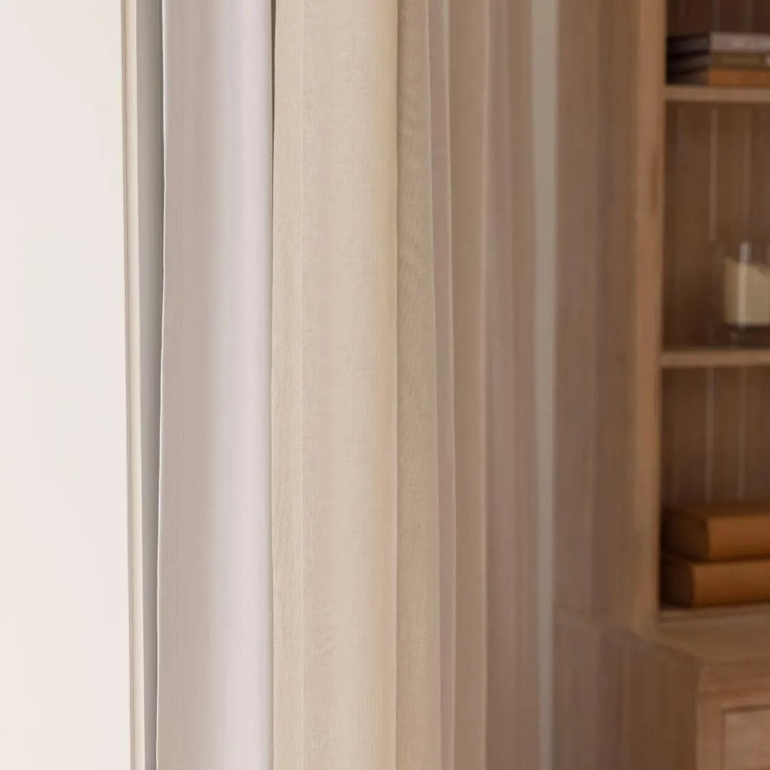 White Pitch Blackout Curtains