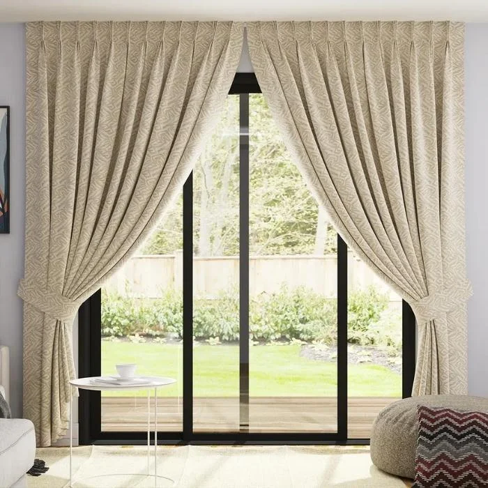 Beige Fabric Pleat Curtain