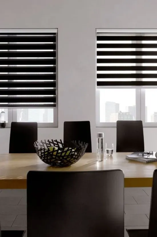 Black Blinds For Dining Area