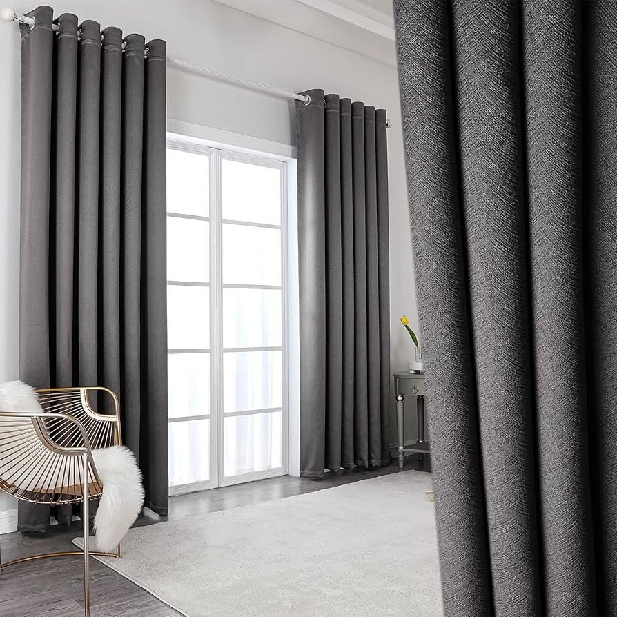 Gray eyelet curtains Dubai