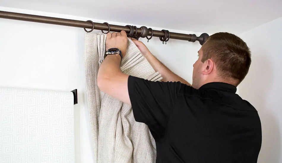 Blackout eyelet curtains Dubai Fixing & Installation