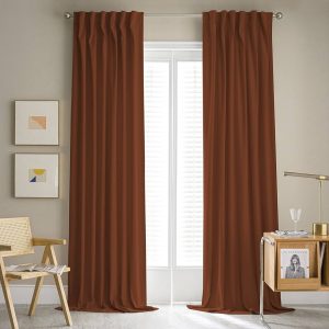 Rusty brown velvet curtain