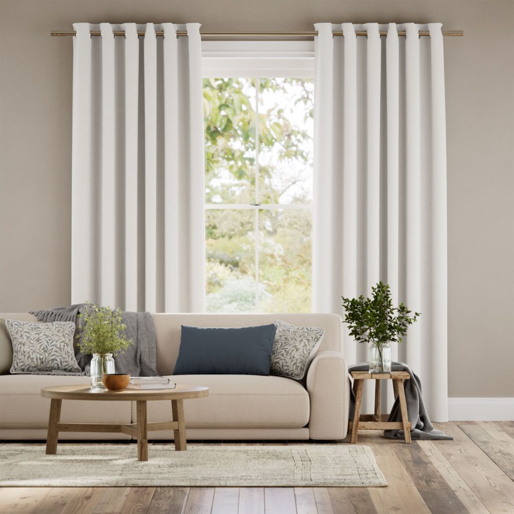 Bijou Linen Alabaster Elegant Living Room Curtains