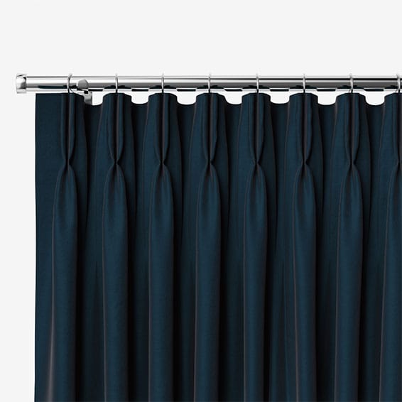 Canterbury Velvet Storm Blue Curtains