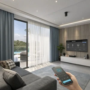 Motorized Curtain for Living Room Dubai
