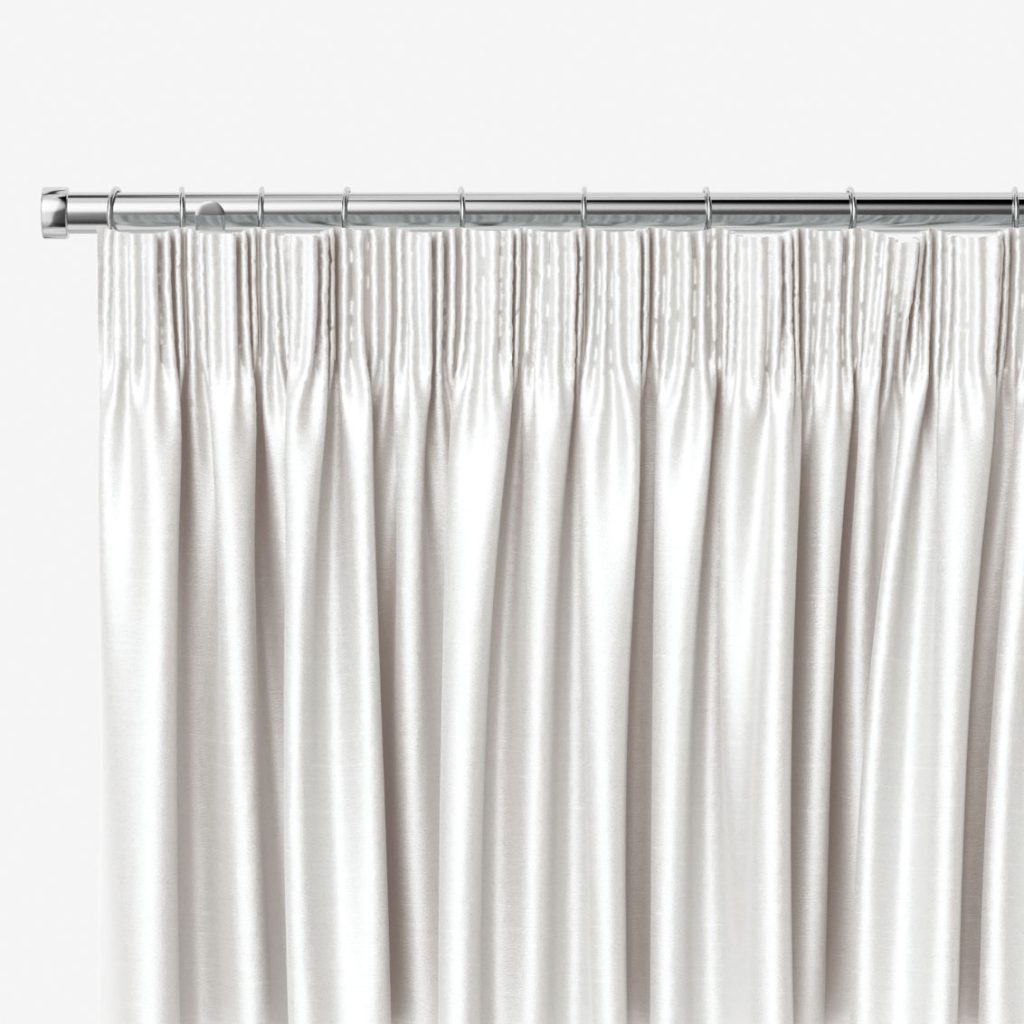 Osaka Faux Silk Ice White Curtains