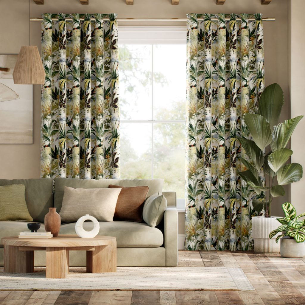 Toucan Velvet Jungle Curtains