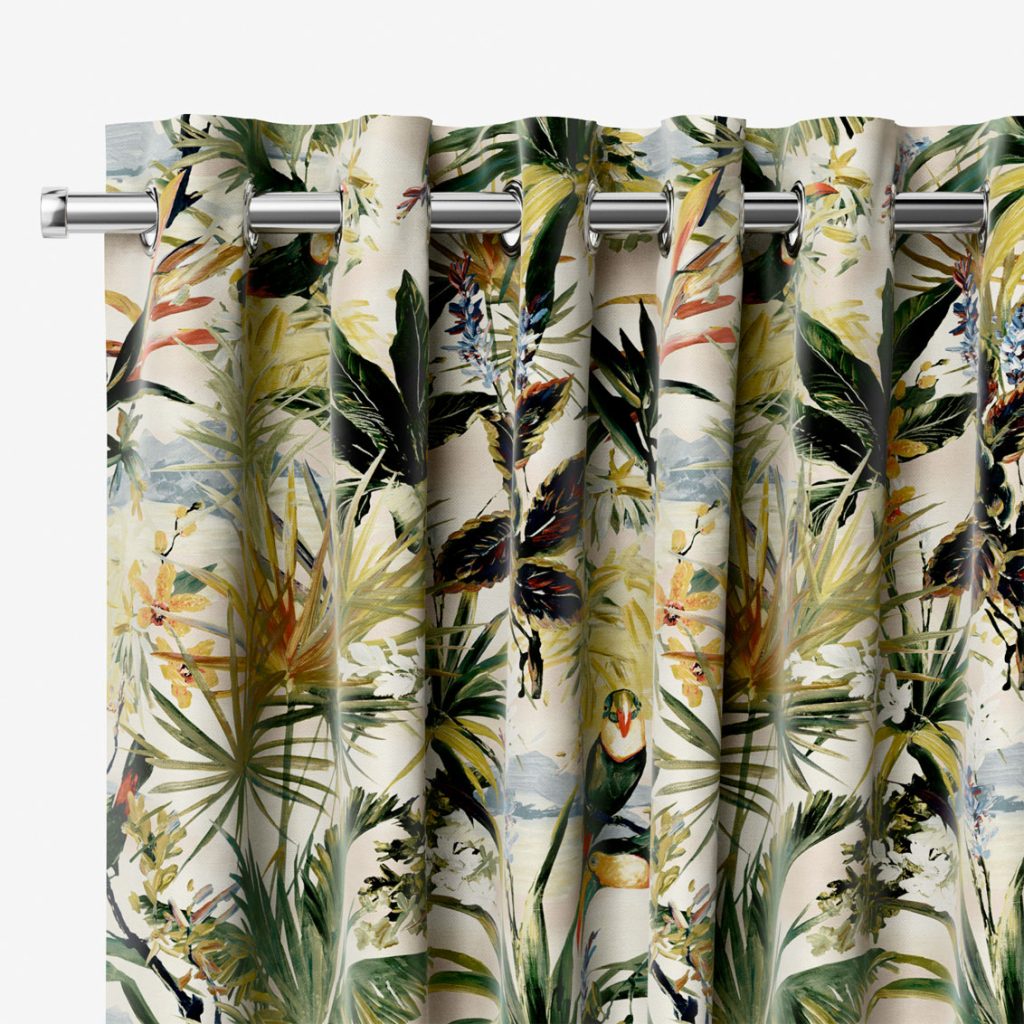 Toucan Velvet Jungle Curtains