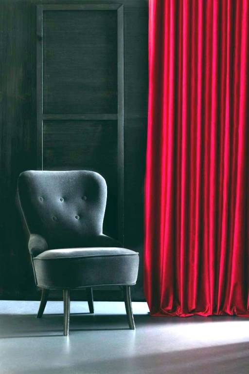 Velluto cherry red velvet curtain