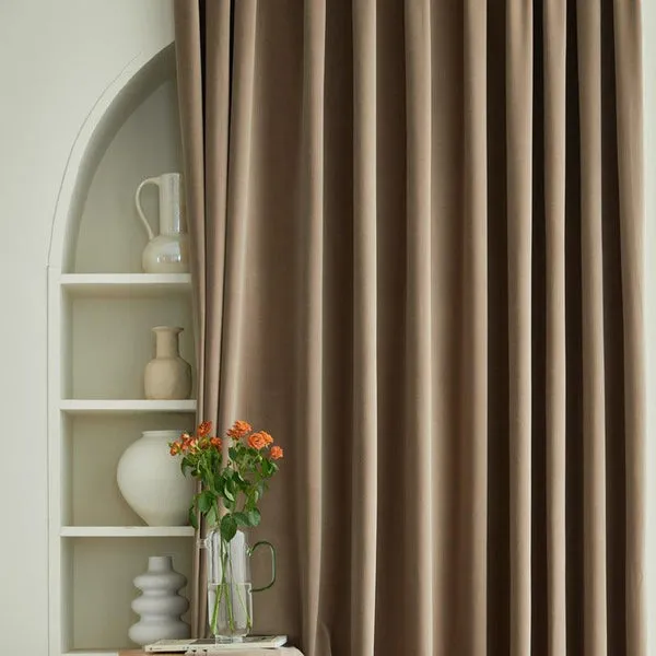 Calm Beige Luxe Plush Velvet Curtains