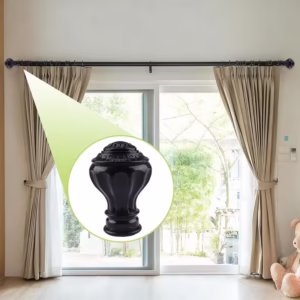Black Lotus Curtain Finials