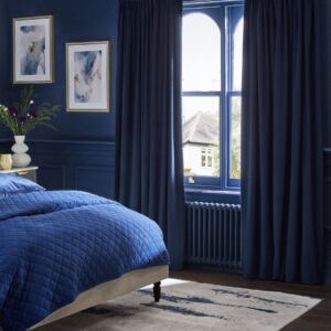Blue Dark Navy Matte Velvet Curtains