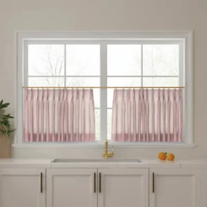 Celia Striped Plaid Cafe Red Curtain