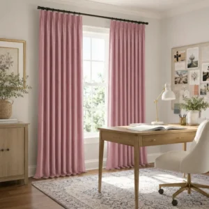 Celia Striped Plaid Red Curtain