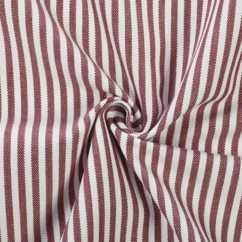 Celia Striped Plaid Cafe Red Curtain - Image 3