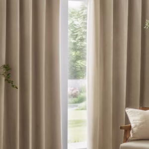 Chenille Velvet Beige Curtains