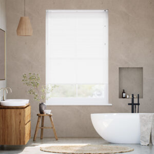 Cool White L-Shaped Venetian Blind