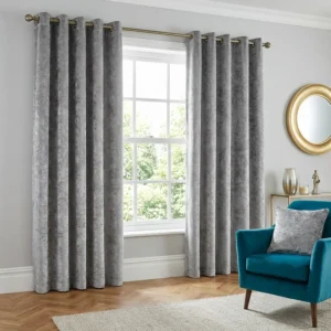 Crushed Silver Velvet Curtains