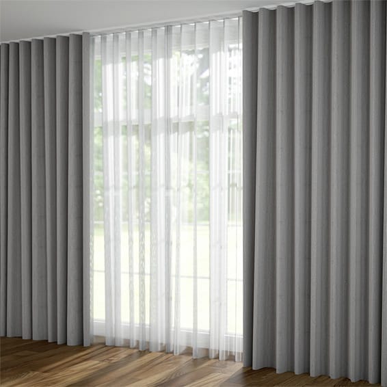 Double S-Fold Villa Silver & Snow Curtains - Image 2