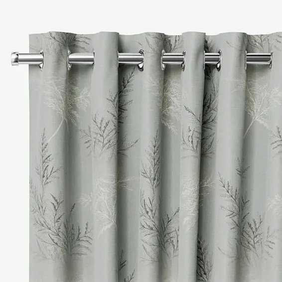 Elegant Moonlit Fern Platinum Curtains - Image 3
