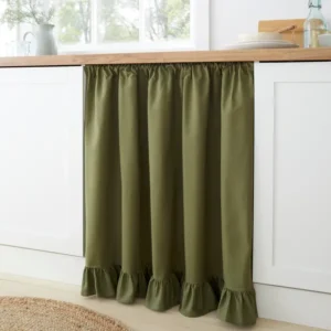 Frilled Slot Top Unlined Undercounter Curtain