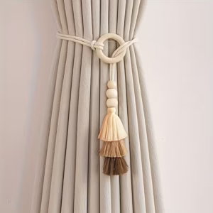 Handmade Wooden Bead Curtain Tieback