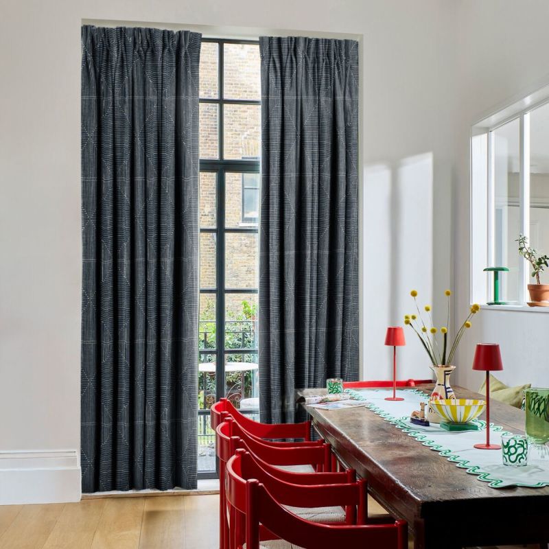 Inkdrop Navy Blue Curtains
