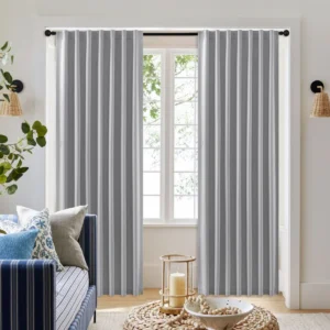 Joydeco Custom Blackout Curtain Back Tab Rod Pocket 100% Blackout Living Room Drapes
