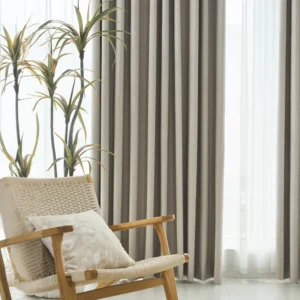 Leslie Pet Friendly Linen Custom Blackout Curtain