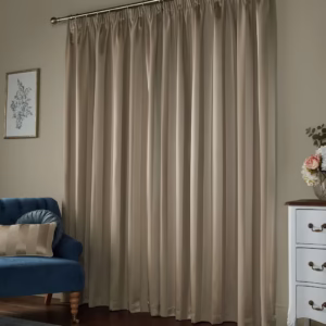 Lille Stripe Pencil Pleat Beige Curtains