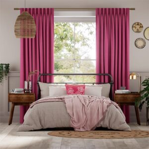 Linen Magenta Pink Curtains