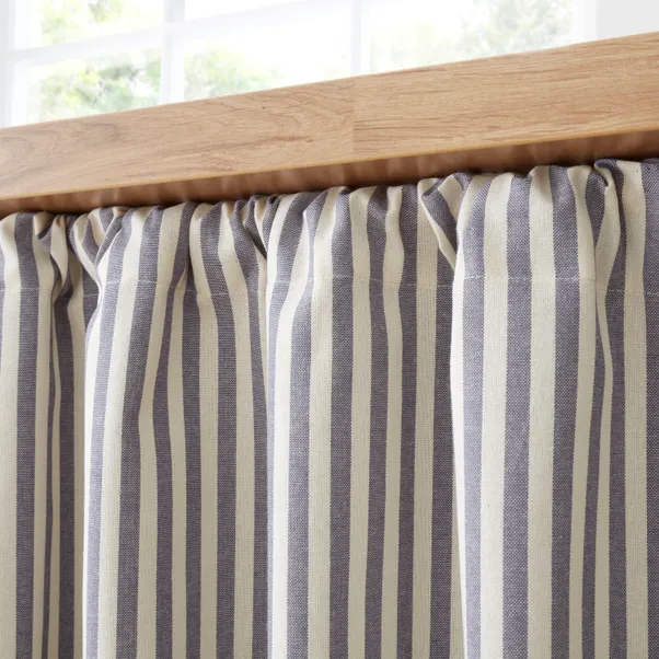 Linford Stripe Slot Top Unlined Undercounter Curtain2