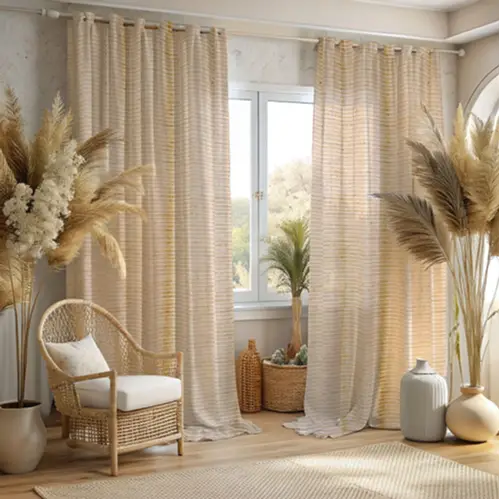 Living Room Silk Curtains