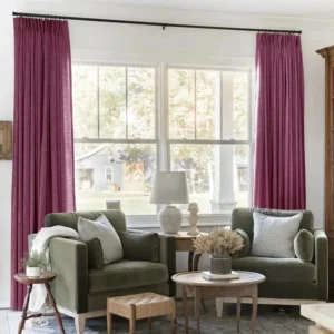 Liz Linen Blackout Red Curtains