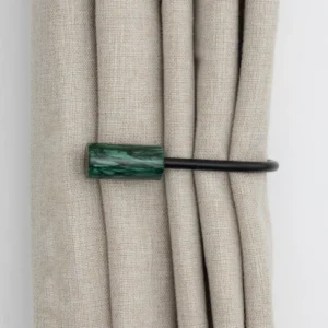 Marble Matt Black Curtain Holders