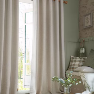 Milbourne Herringbone Beige Curtains