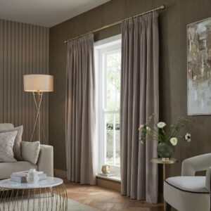 Mink Velvet Pencil Pleat Curtains