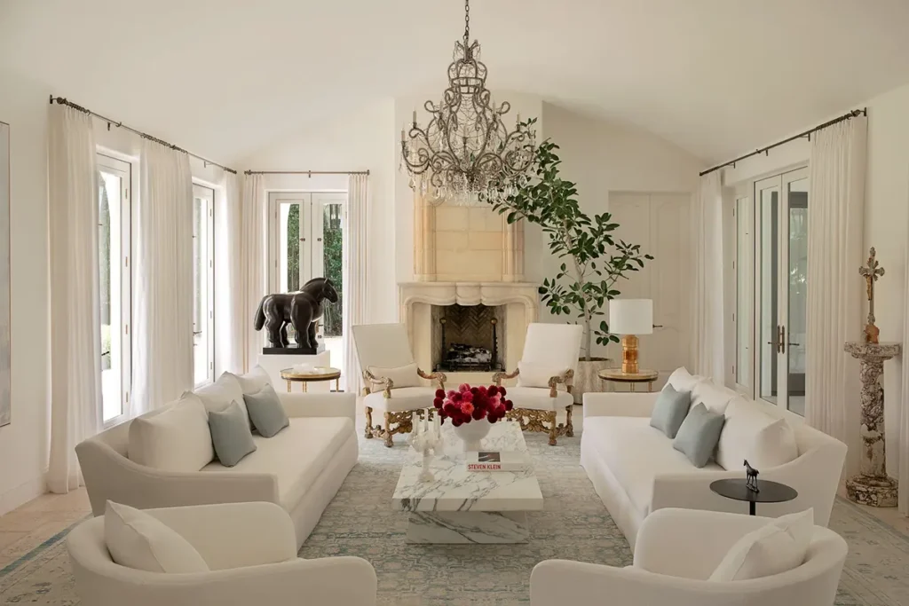 Modern blackout curtains Dubai villa interior