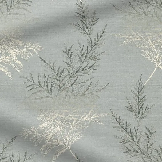 Elegant Moonlit Fern Platinum Curtains - Image 2