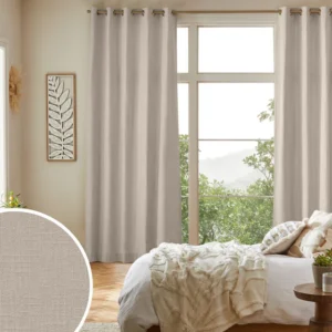 Natural Nikki Made to Measure Cotton/Linen Blend Curtains