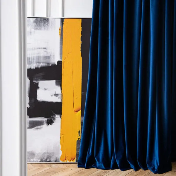 Flannel Luxe Blue Plush Velvet Curtains - Image 2