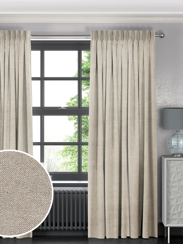 Oyster Natural Lazio Made To Measure Curtains