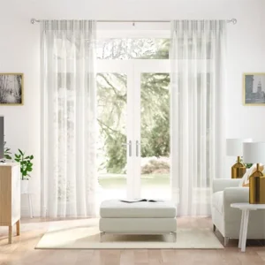 Paraiso Sheer Crystal White Curtains