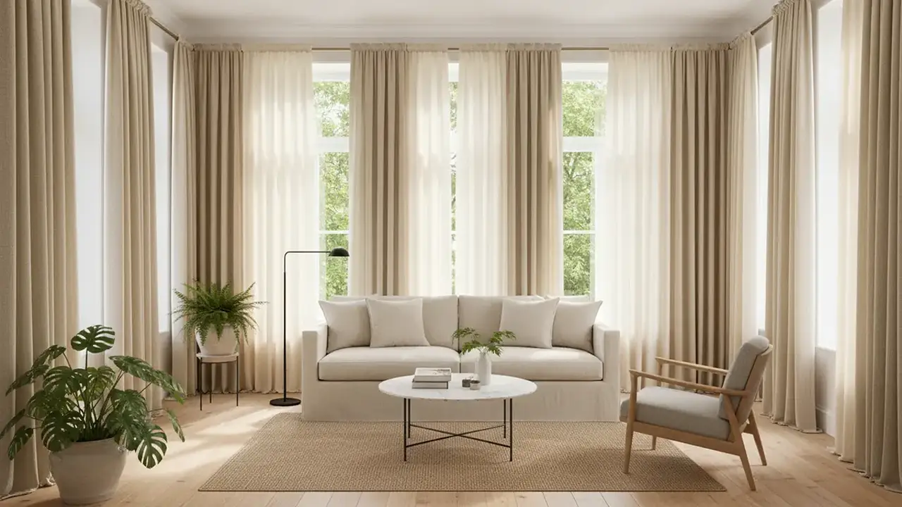 Premium Beige Curtains in Dubai
