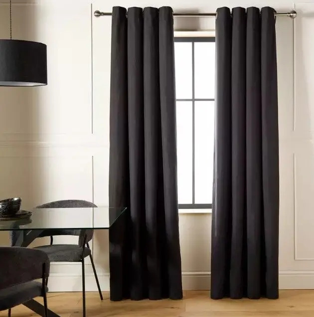 Premium Black Blackout Eyelet Curtains
