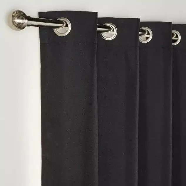 Premium Black Blackout Eyelet Curtains - Image 2